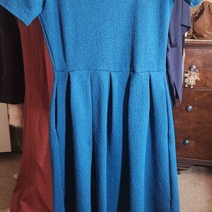 LuLaRoe Blue Textured Midi Dress